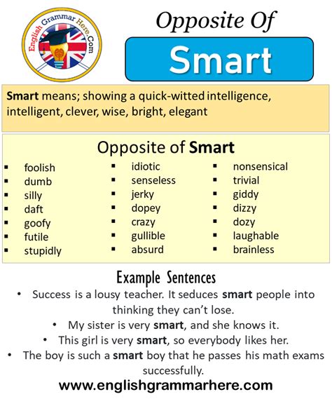 antonyms of smart